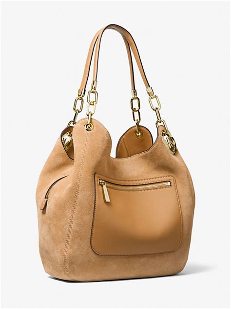 Lillie Large Suede Shoulder Bag .